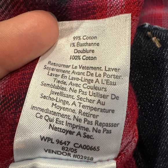 Eddie Bauer Women's Dark Blue Boyfriend relaxed Jeans plaid lined inside size 12 - Picture 13 of 14